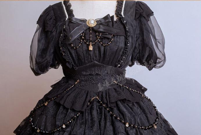 Waltz - Classic Lolita Plus-size OP Dress, Front Opening