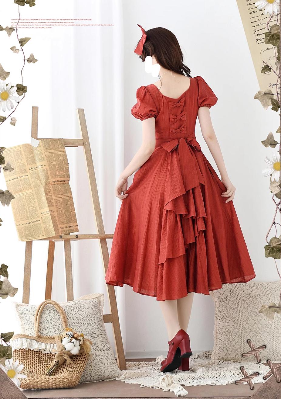 Forest Wardrobe~Forest Gallery~Classic Lolita OP Dress Vintage Cake Tail Dress   