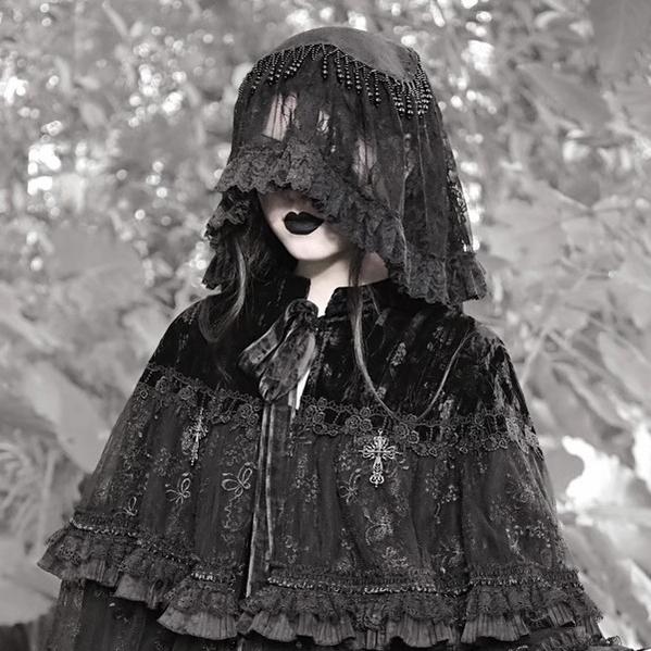 Blood Supply - Misty - Gothic Lolita Halloween Black Lace Veil