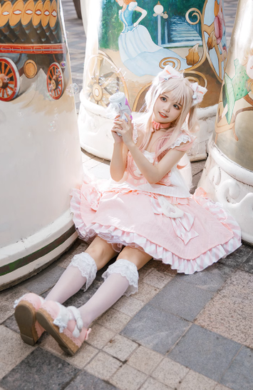Sakurahime~Miss Meow~Kawaii Lolita Summer Cotton Pink JSK   