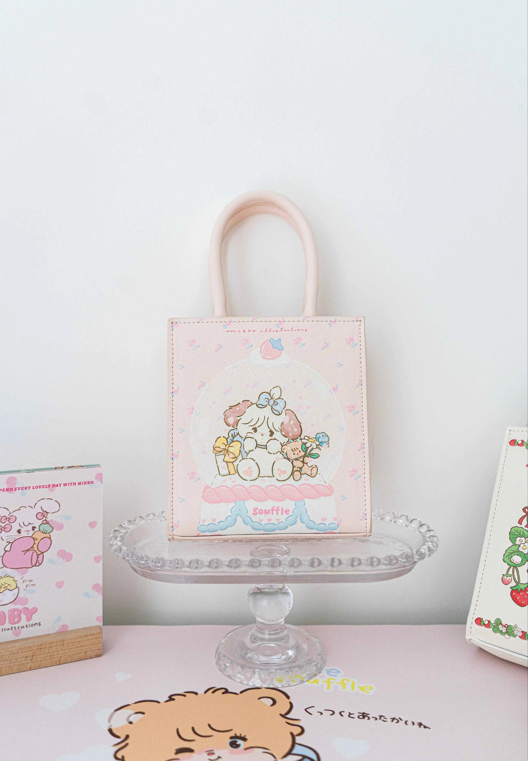 Doll tea party~IP Collab Kawaii Lolita Crossbody Handbag Mini Tote Bag Crystal ball  