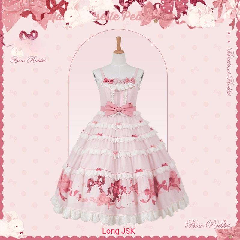 Mademoiselle Pearl~Bow Rabbit~IP Collab Sweet Lolita OP in Multiple Styles 43054:764039