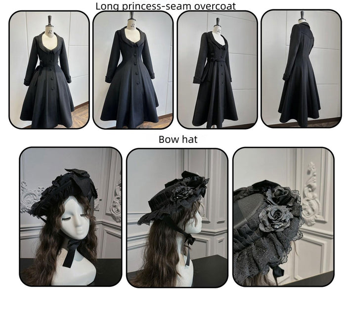 Susin Lolita~Moonlit Rose~Gothic Lolita OP Dress Winter Wool Lolita Overcoat   