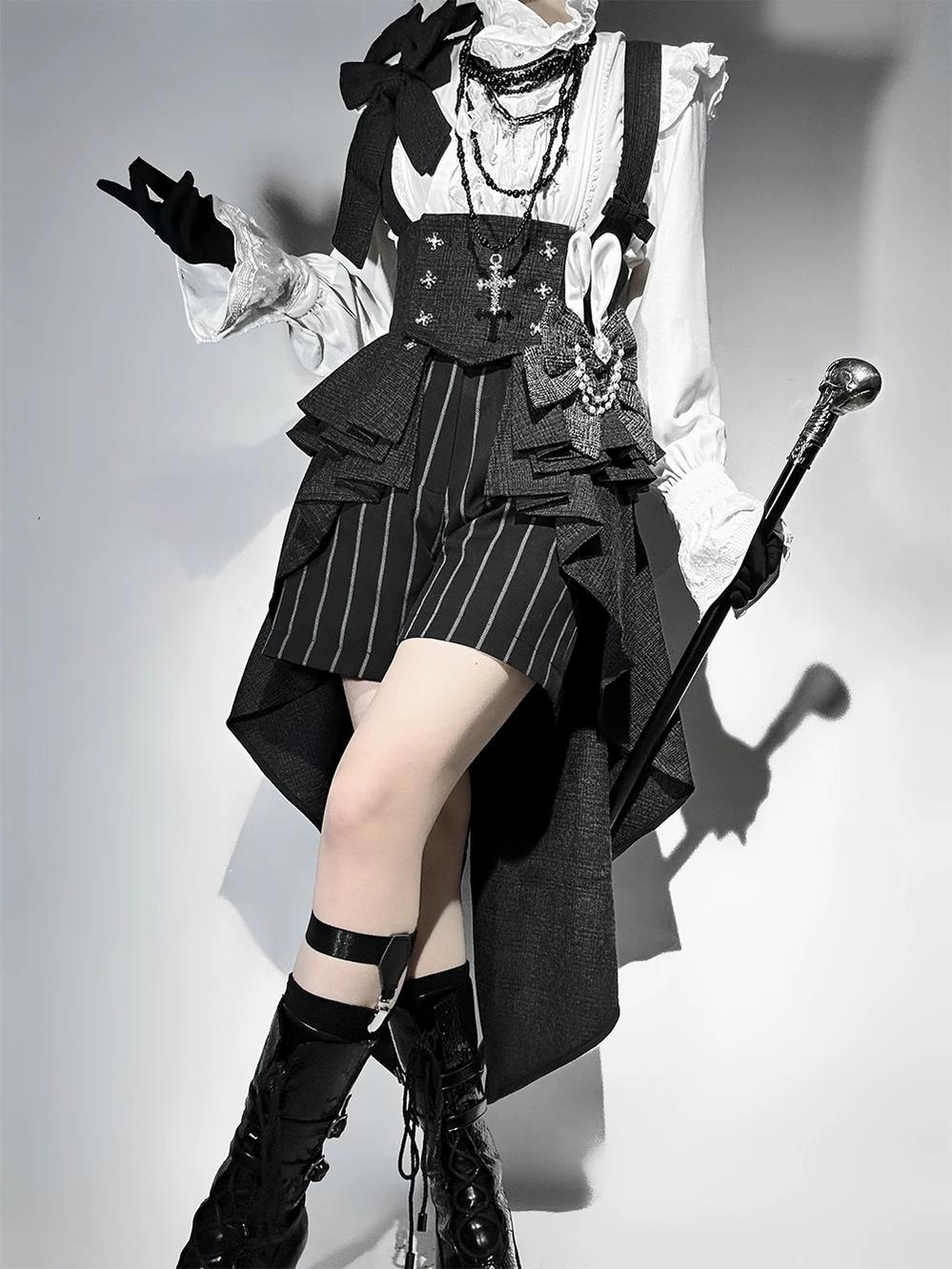 Rabbit Theater - Ouji Lolita Blouse and Waistband Set, Suspender-style 45982:870578