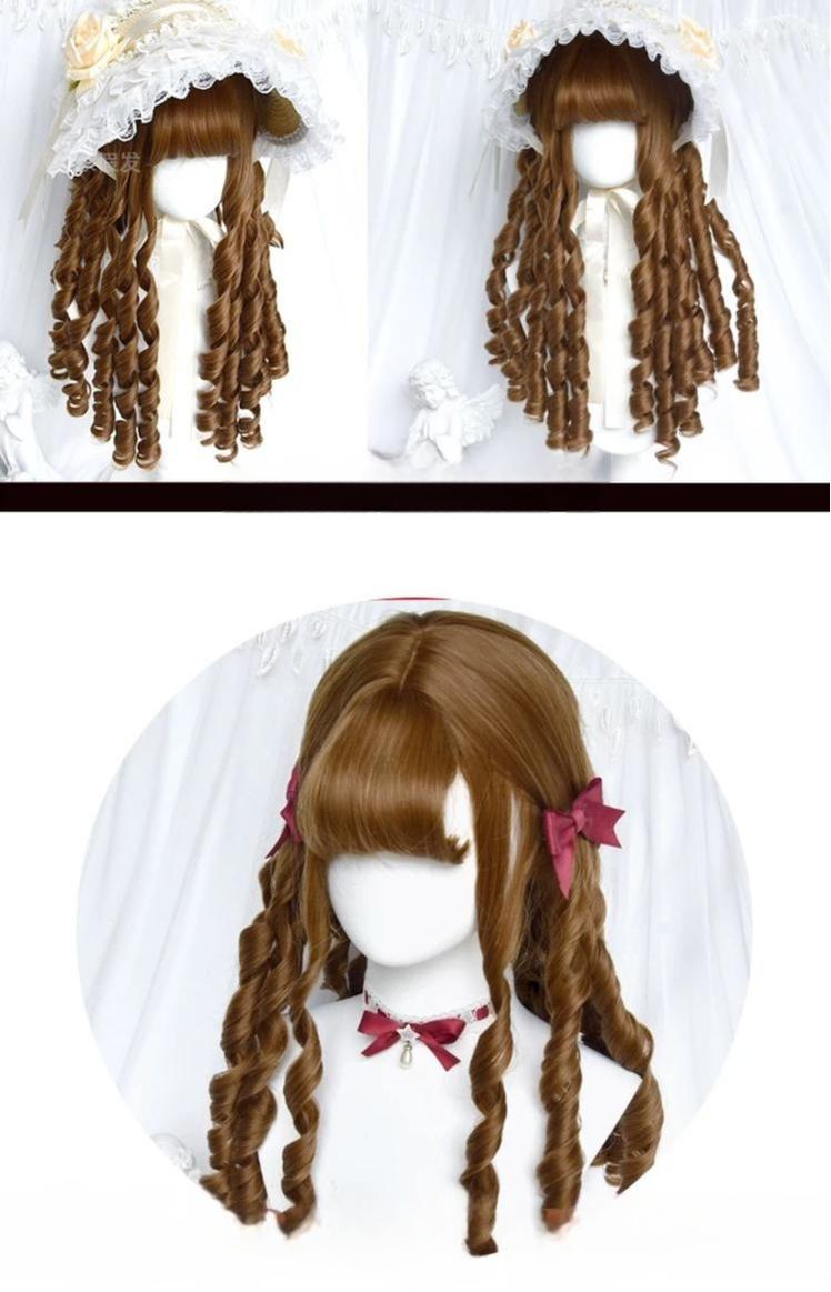 Golden Brown Doll-Like Lolita Wig With Roman Curl 45884:866429