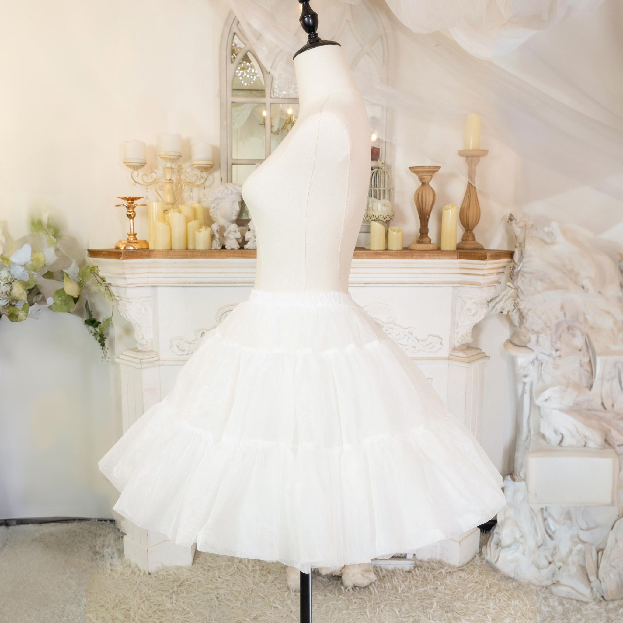 Noloria by 42Lolita - White Puffy Lolita Petticoat, 17.7" (45 CM), Cotton Lining