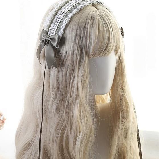 Sweet Lolita Lace Bow Headband with Clips 45829:864391