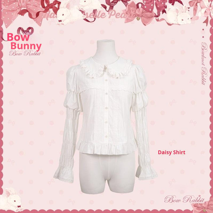 Mademoiselle Pearl~Bow Bunny~IP Collab Sweet Lolita OP Dress Bow JSK OP XS Daisy Shirt 