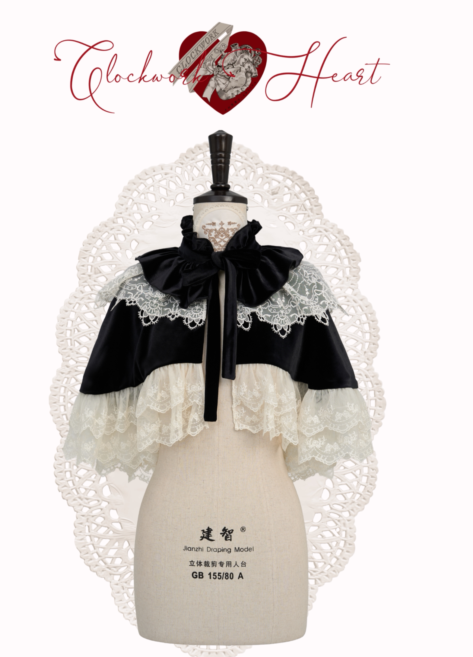 Clockwork Doll - Gothic Lolita Printed Dress, Lace & Bows (0 1 L M S XL) 45186:839344