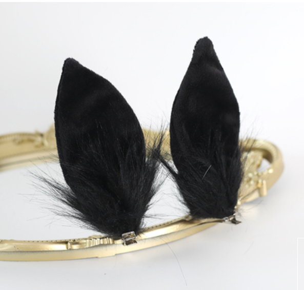 Xiaogui~Sweet Lolita Rabbit Ears Hair Pair Clips a pair of black rabbit ears hair clips  