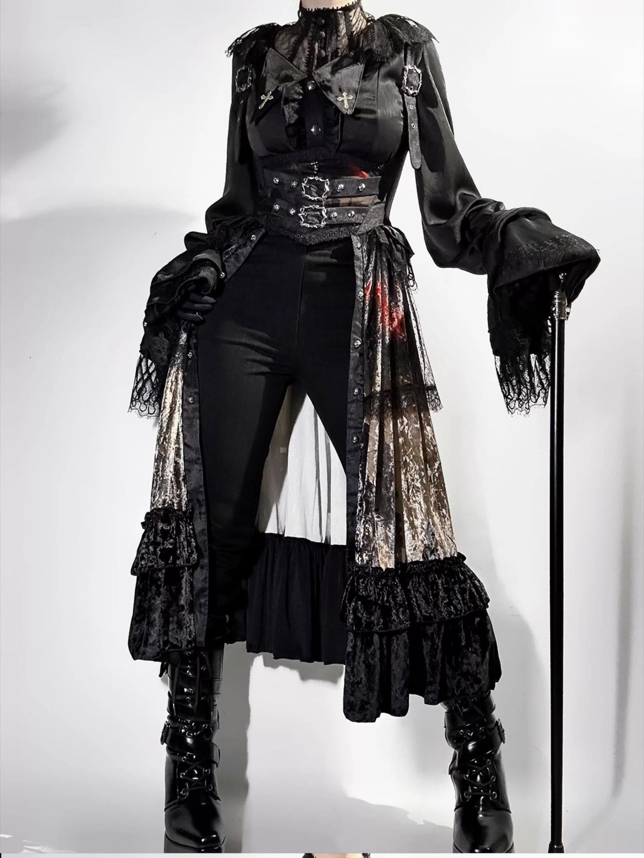 Caged Bird Hotel - Heretic Nun - Halloween Gothic Lolita JSK Dress & Blouse Set