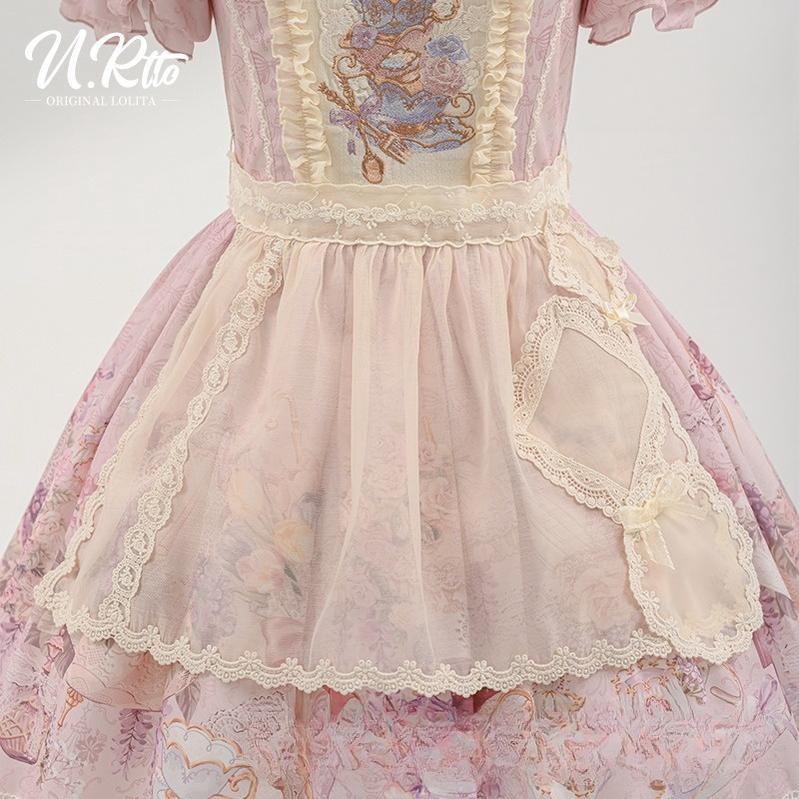 Urtto~Rain Melody~Classic Lolita Dress Set JSK OP and Accessory (L M S XL) 42095:728018