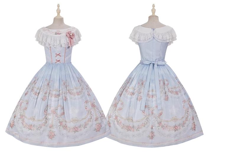Midsummer Story~Velandri Gardens~Elegent Lolita JSK Dress Off Shoulder Dress with Cape   