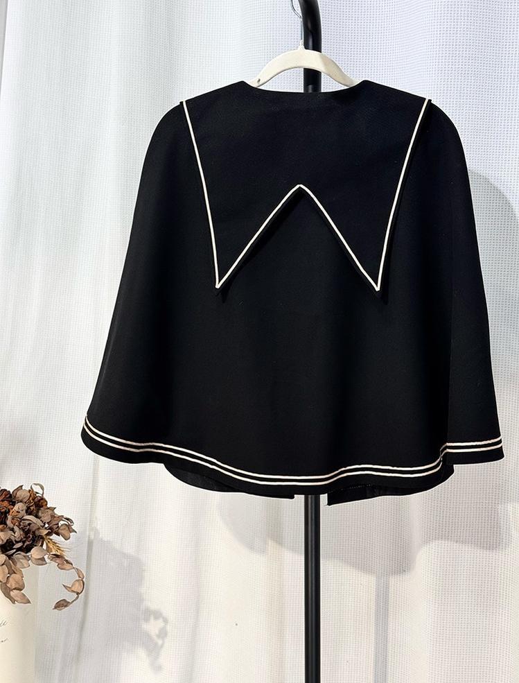 Angel & Devil - Button Closure Ouji Lolita Cape Set, Cross Embroidery