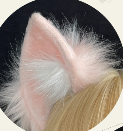 Meow Three Times~Lolita Accessory Animal Ear KC Hairband Cosplay Props   