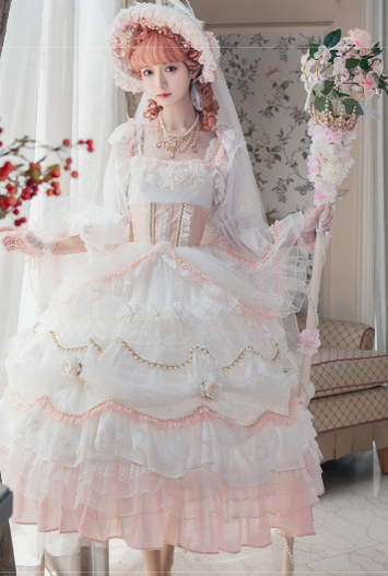 Cat Fairy~Daisy's Park~Elegant Winter Lolita Flower Bride OP