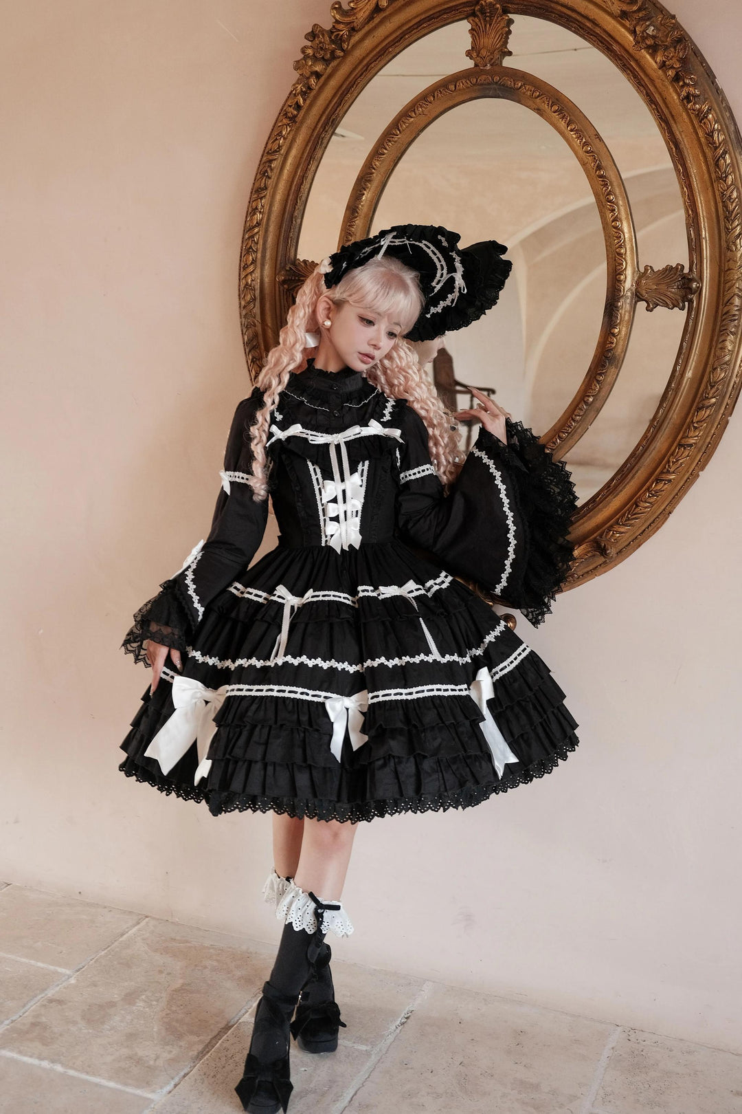 MQ Cat Ball~Maze Doll~Old School Lolita Jumper Dress Gorgeous Lolita Cape   