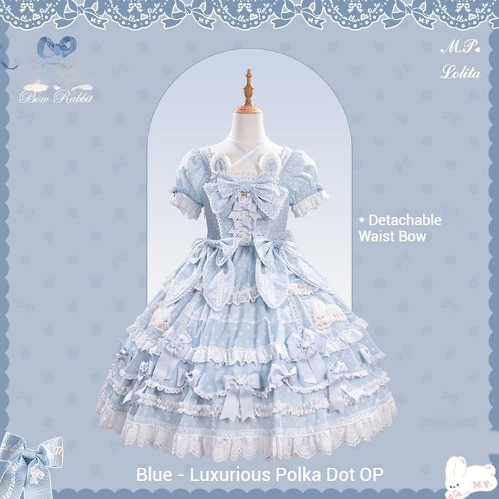 Mademoiselle Pearl~Bow Rabbit~IP Collab Sweet Lolita OP in Multiple Styles (L M S XL XS) 43054:764033