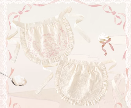 Seventh Puppet~Cream Waffle~Sweet Lolita Doll Sense Dress S ivory apron 
