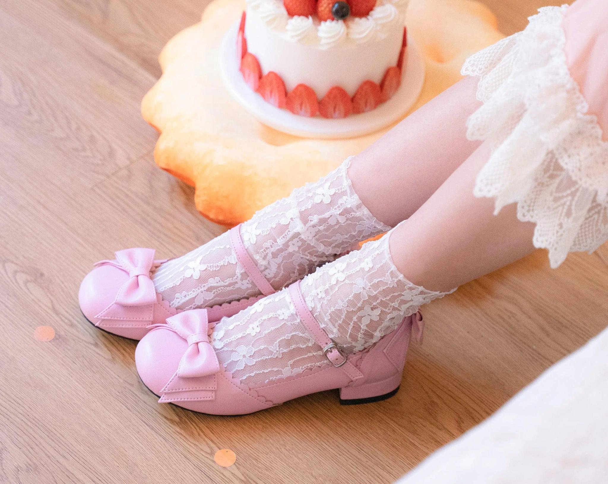 Sosic - Round Toe Lolita Shoes Sweet Bow Design Size 33-41