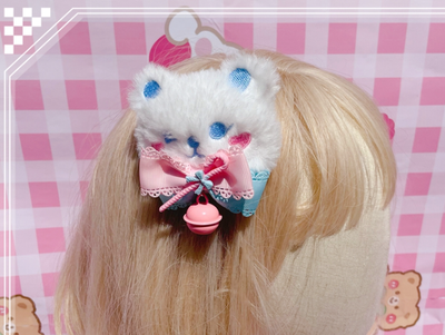 Pretty Girl Lolita~Sweet Lolita Pink-blue Accessories a bear hair pin  