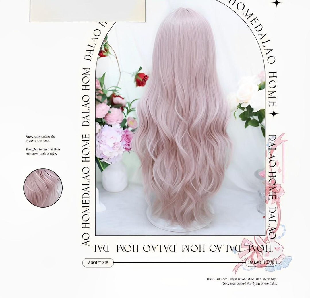 Dalao Home~Wen Wen~Natural Pink Lolita Wigs Long Curly Hair   