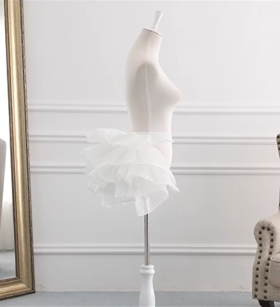 Manyiluo~Elegant Lolita Boneless Yarn Adjustable Pannier white  