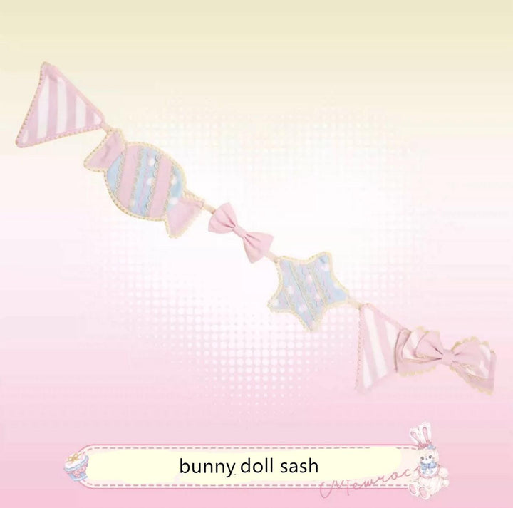 Mewroco~Party Bunny~Sweet Lolita Salopette Cute Daily Lolita Dress S Rabbit Doll Sash 