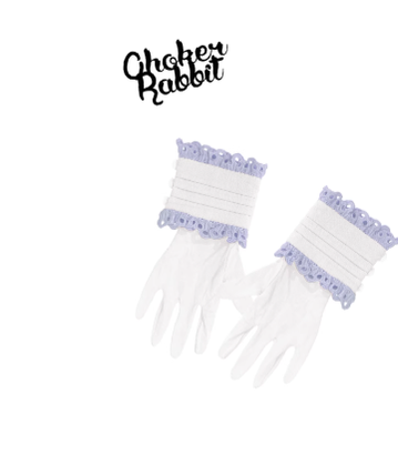 Choker Rabbit~Tabby Cat~Kawaii Lolita Accessory Cat Ear Headband Accessories a pair of lace gloves blue 