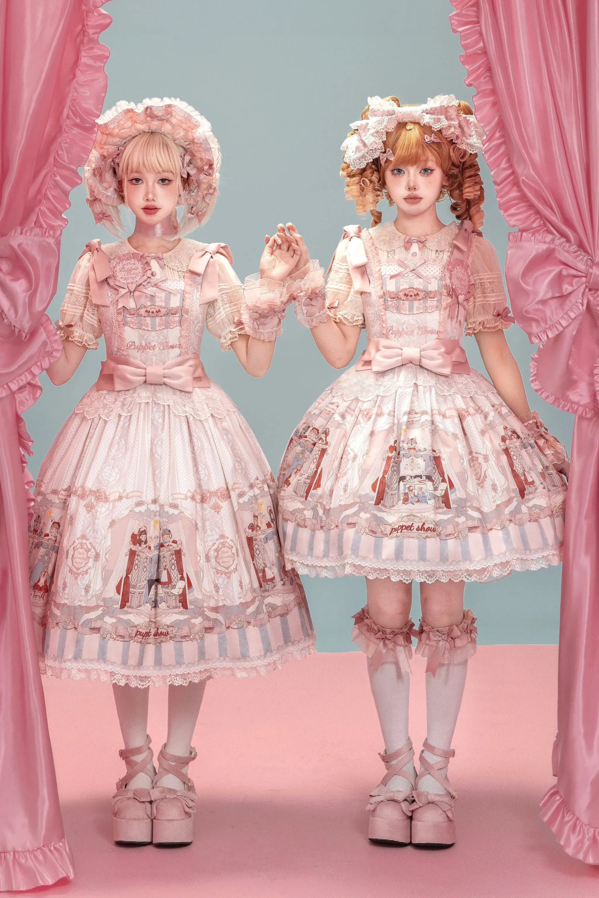 Puppet Show - Doll-like Lolita Embroidered Collar JSK, Puppet Show Print 45823:864758