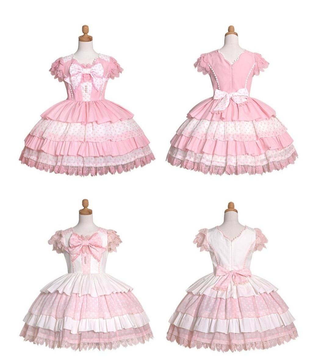 Candy Cottage - Old School Lolita Polka Dot Dress & Top Skirt Set 45522:852013