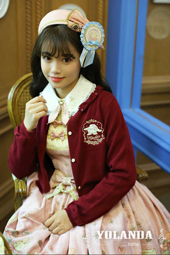 Youlanda~Benny Rabbit~Sweet Lolita Cardigan Academy Style Sweater