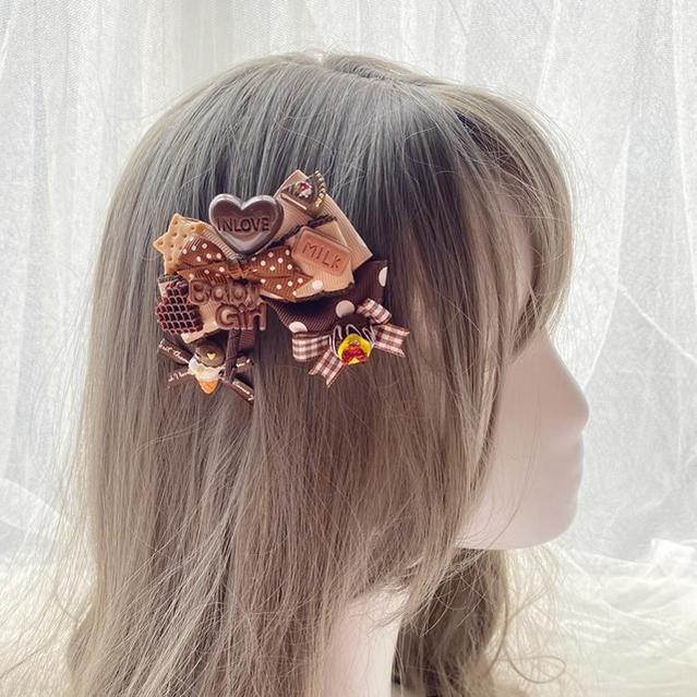 Pretty Girl Lolita~Sweet Lolita Chocolate and Bear Hair Accessories a lollipop side clip  