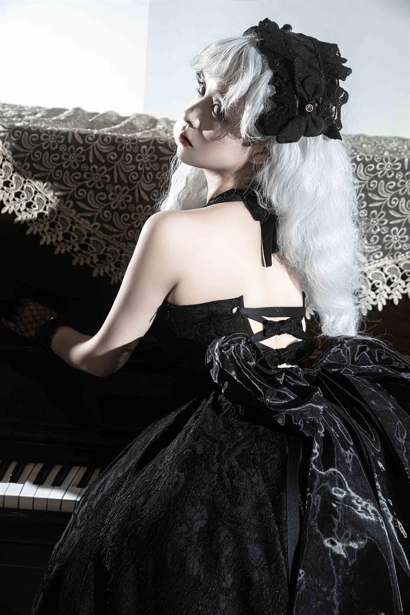 Strawberry Duck~ Gothic Lolita Dress Black and White Lolita JSK – 42Lolita