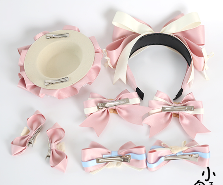 Xiaogui - Macarons Bear - Kawaii Lolita Bow Headbands and Hair Clips