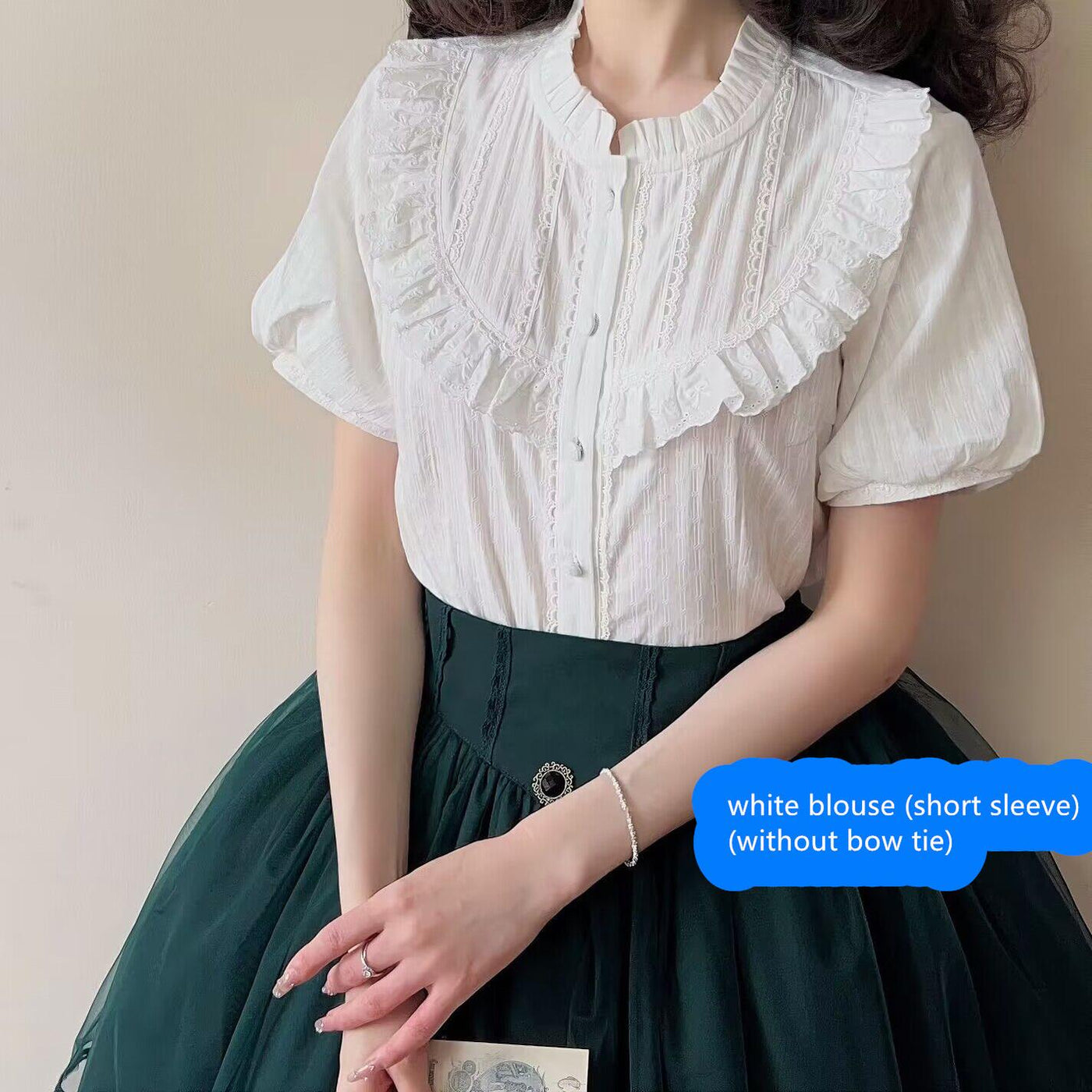 (Buyforme)Uncle Wall Original~Rich Girl~Elegant Lolita SK and Shirt S white blouse (short sleeve) 