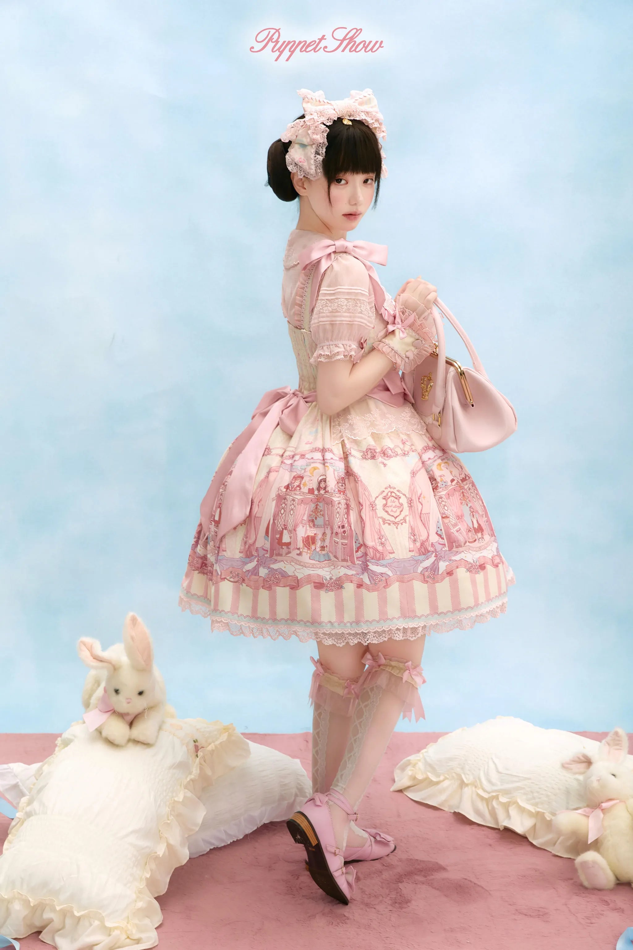 Puppet Show - Doll-like Lolita Embroidered Collar JSK, Puppet Show Print 45823:864752