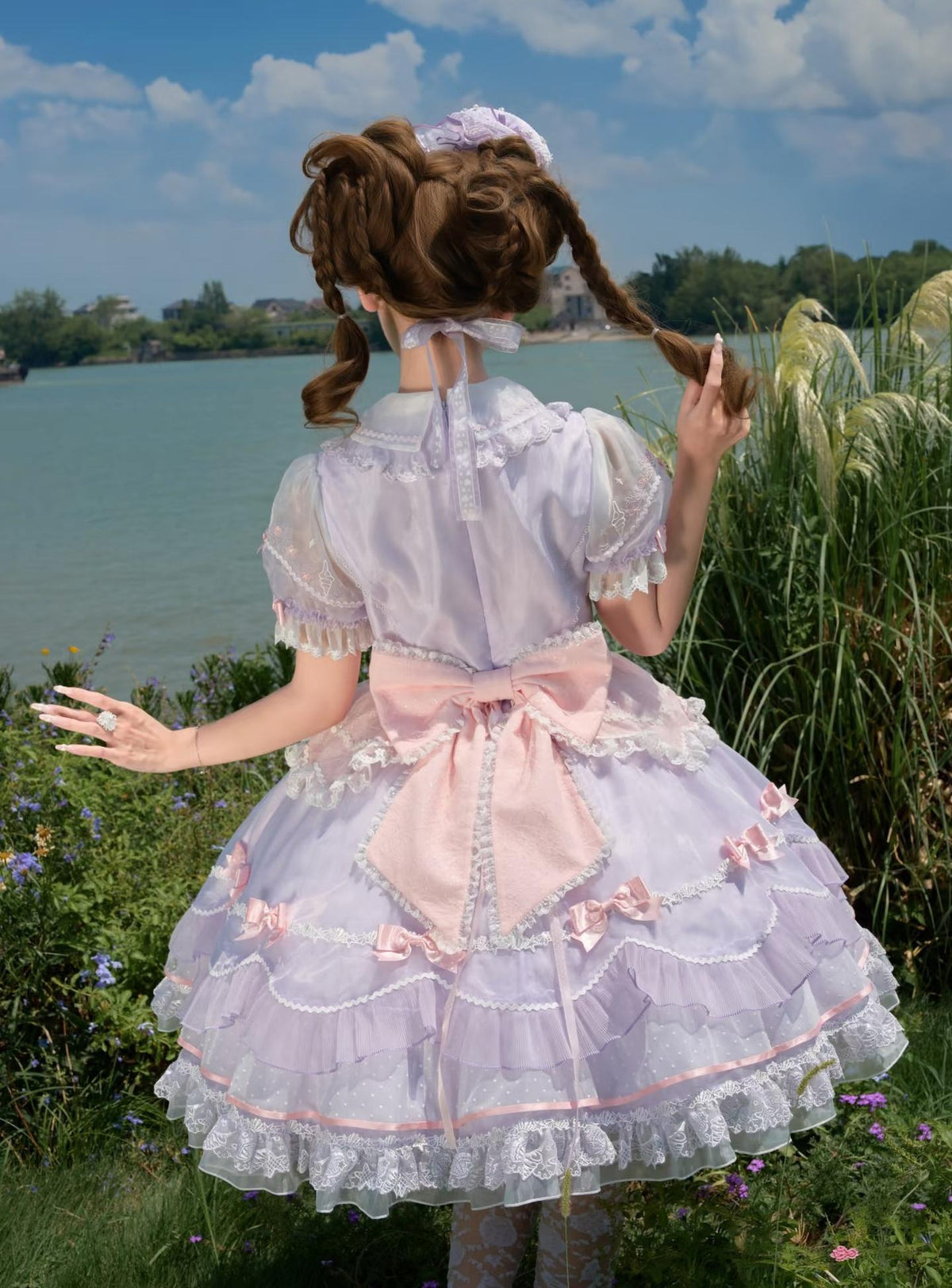 Cinnamoroll Ocean Fantasy - IP Collab Sweet Lolita Tiered JSK & OP Dress, Cinnamoroll Print 45995:871877