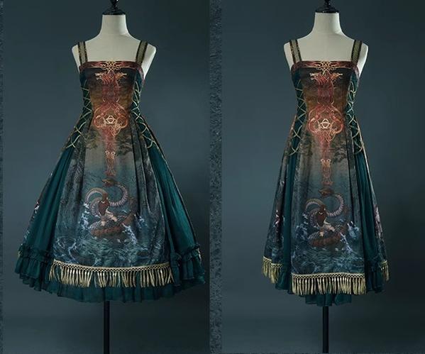 (BFM)FunCcino~Ragnarok~Nordic Style Loki Lolita JSK SK Dress 33160:406630