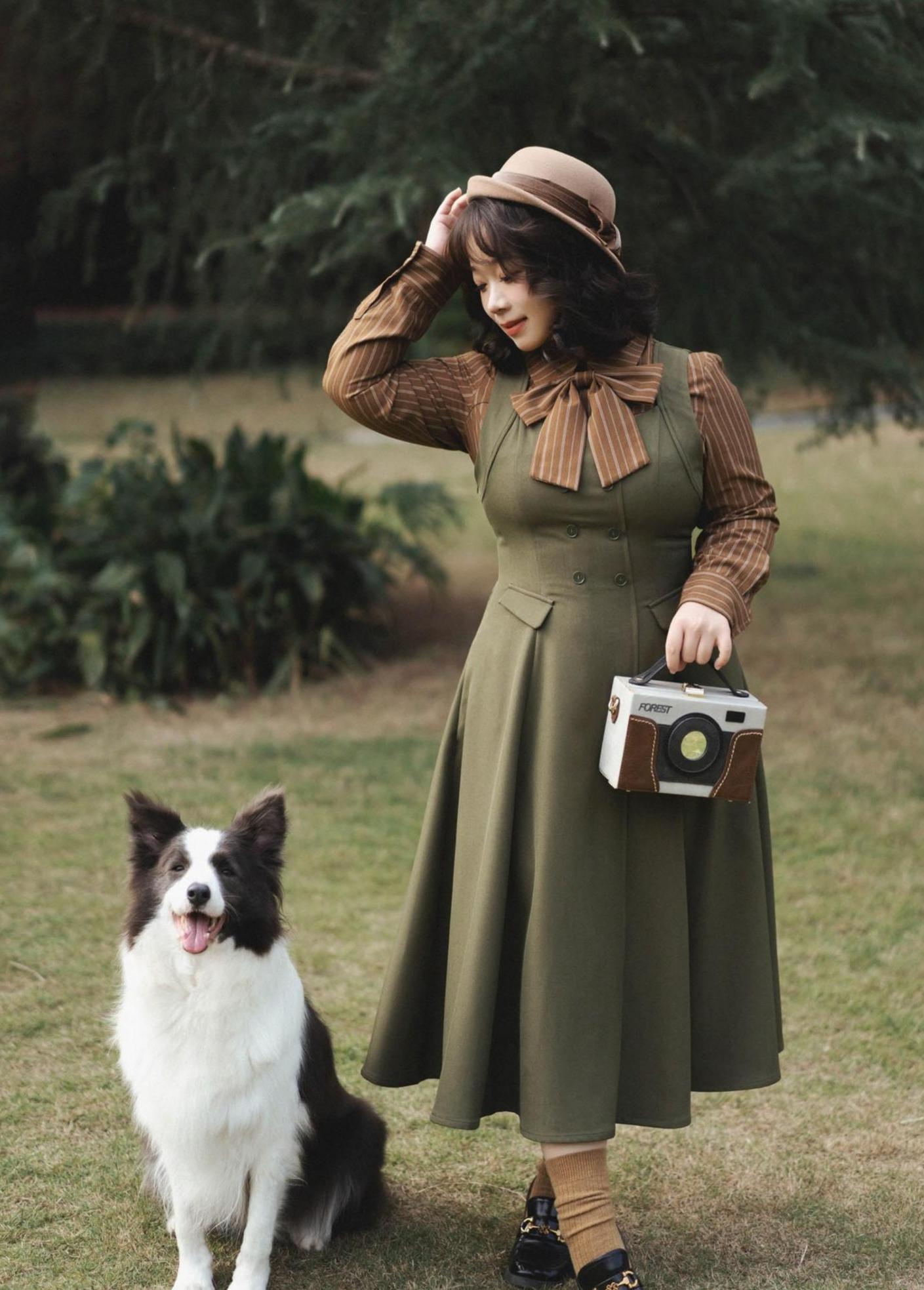 Forest Wardrobe - Forest Ode - Classic Lolita Striped Shirt, Detachable Bow Tie 44272:802007