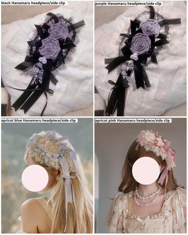 ZUOlanrichen~Romantic Rose~Classic Lolita Accessory Headdress Detachable Sleeves