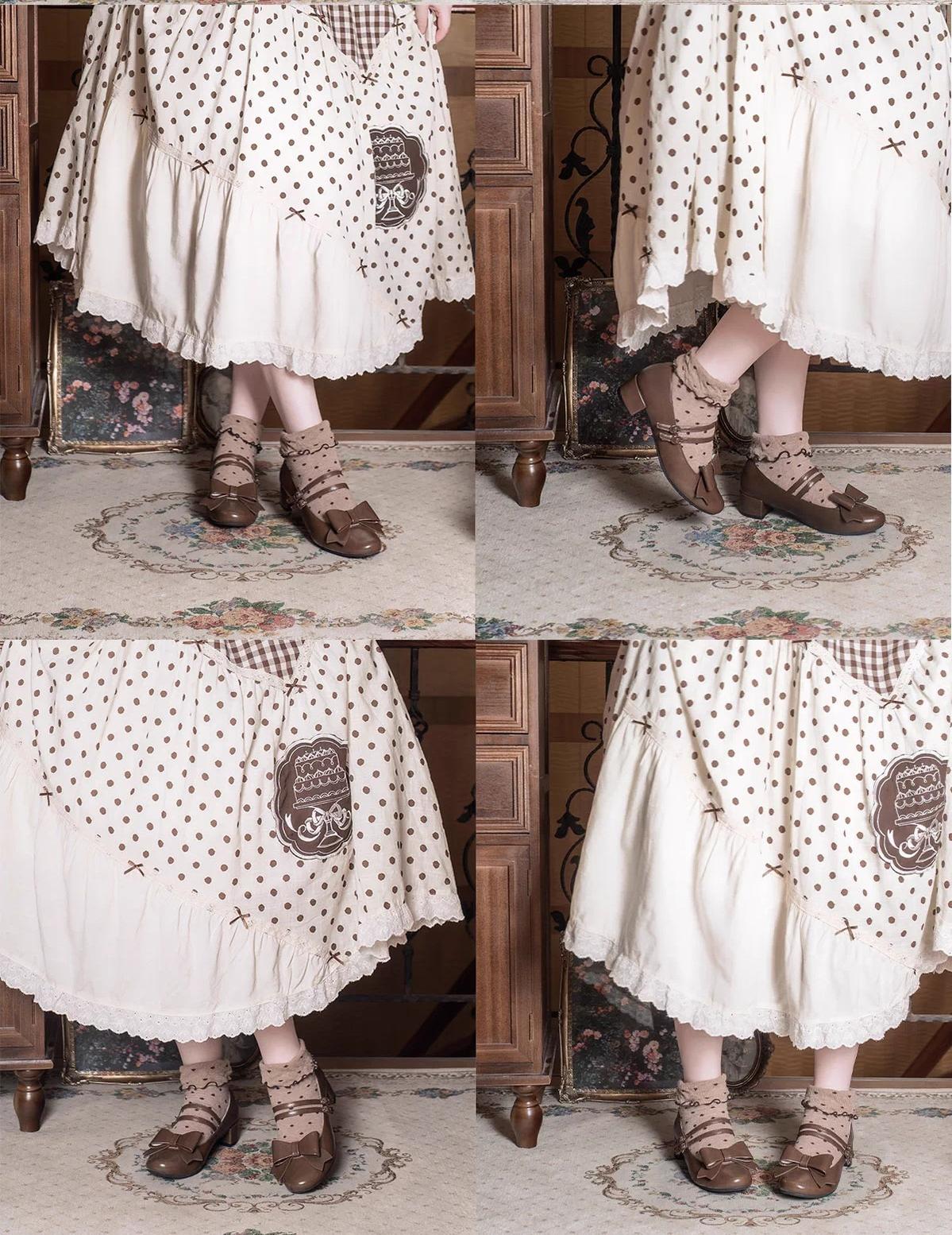 MODO - Apple Candy - Pointed Toe Lolita Shoes, Low Block Heel