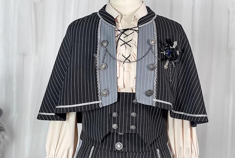 CastleToo~King's College~Ouji Lolita Skirt Set Prince Tie Shirt Set S Cloak 
