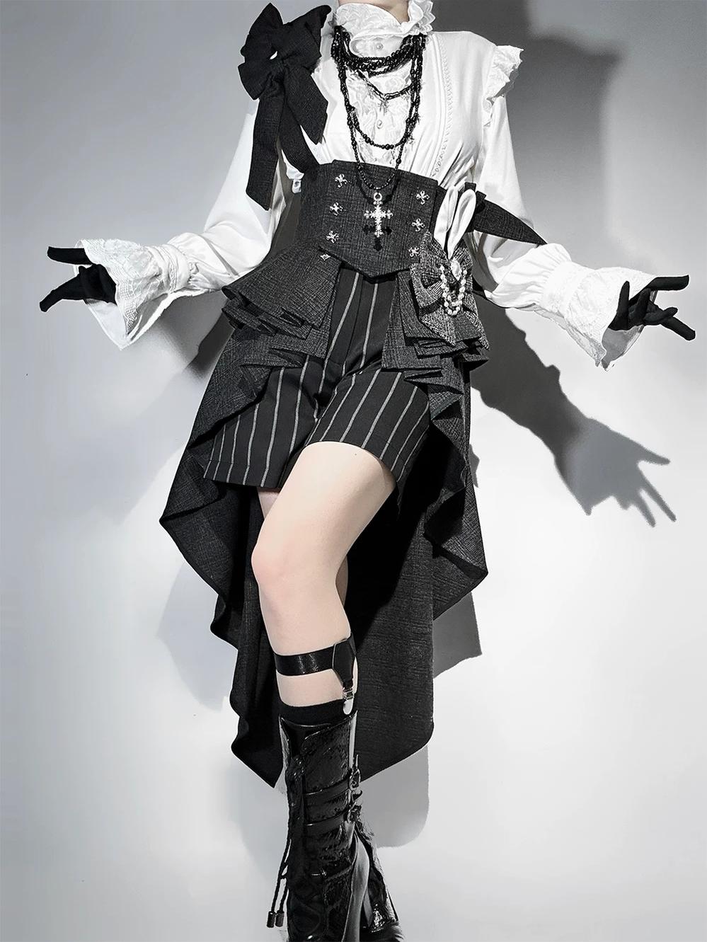 Rabbit Theater - Ouji Lolita Blouse and Waistband Set, Suspender-style 45982:870575
