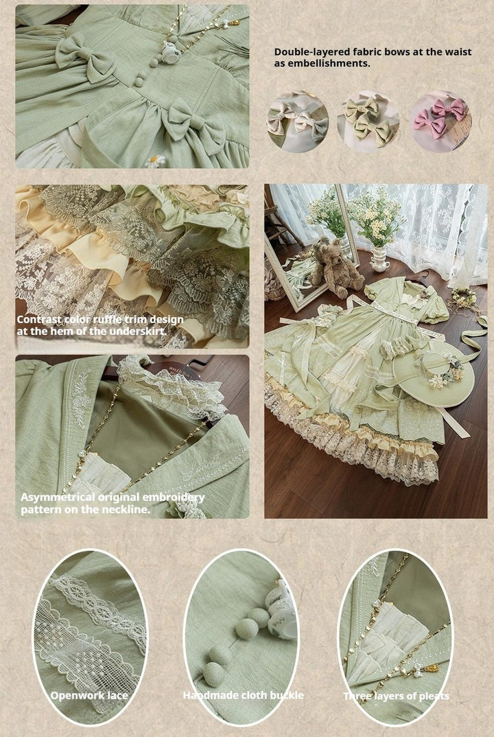 ZJstory~14-line Poem Set~Classic Lolita Separate Dress Set Tiered Ruffles Skirt 40728:674412