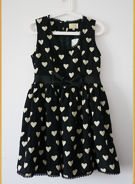 Chess Story~The Queen of Hearts~Heart Pattern Lolita JSK S black 