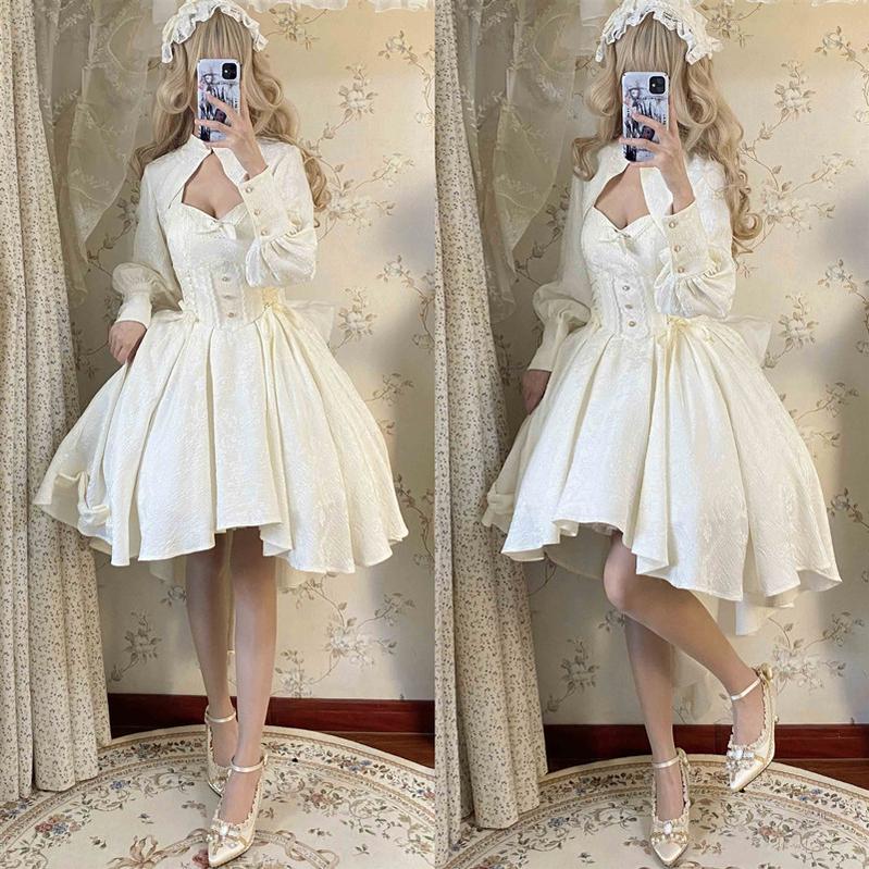 (BFM)Strawberry Duck~Gothic Lolita Dress White Lolita JSK 29578:357494