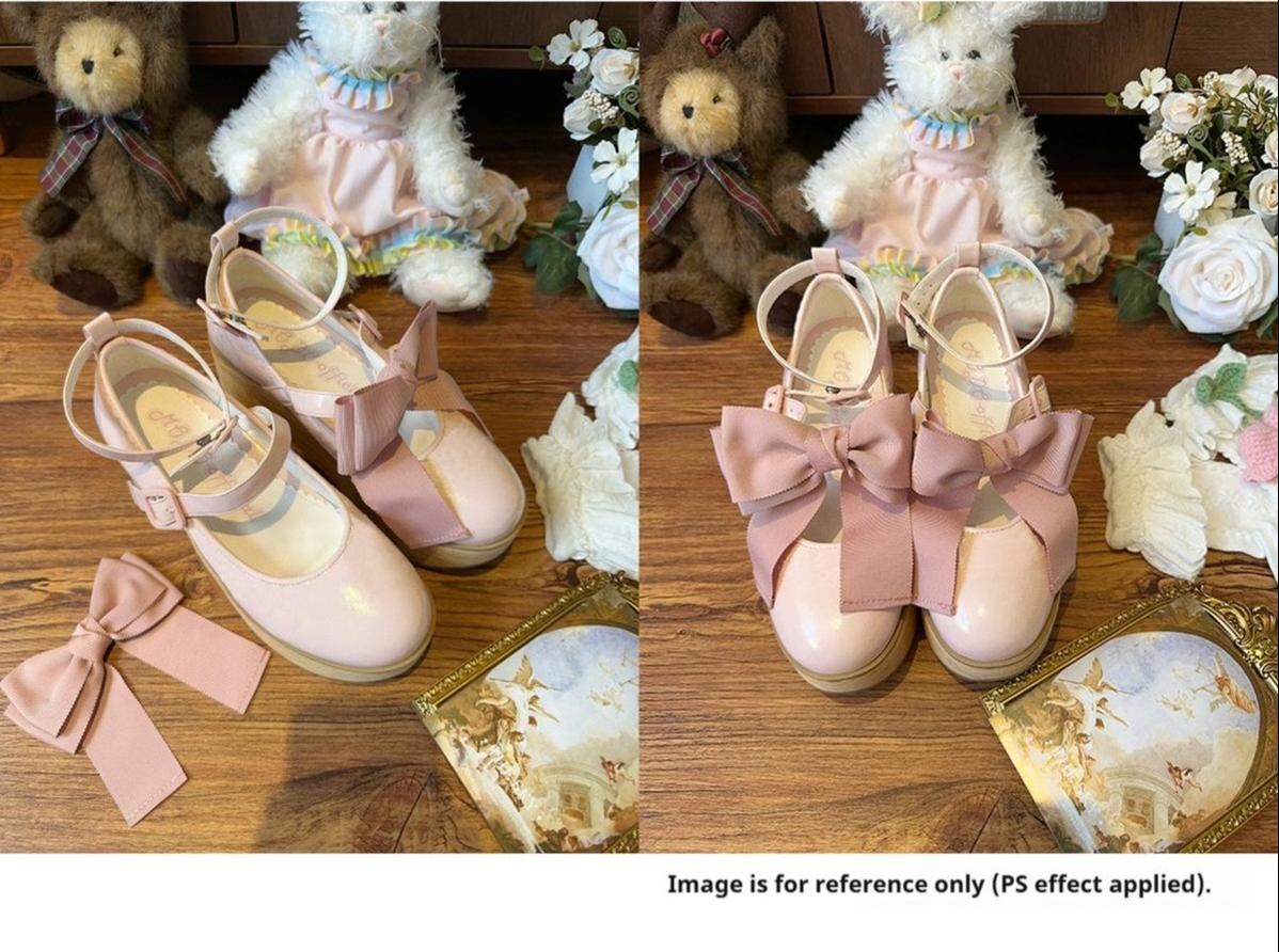 MODO - Shaking Platform - Kawaii Lolita Platform Heels Shoes, Detachable Bow 43860:787593