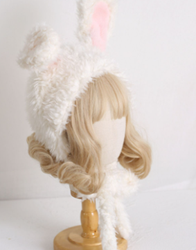 Xiaogui~Kawaii Loliat Cute Rabbit Hat M（56-58cm） creamy white 