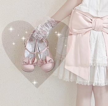 Pure Tea For Dream~Little Flip Sugar~Sweet Lolita Bow Round Toe Shoes   